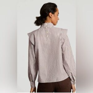 Everlane Striped Mockneck Top - Brown